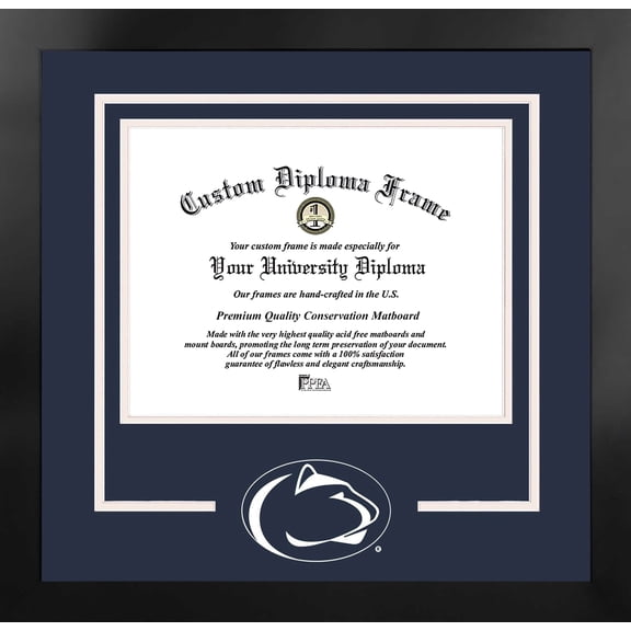 Penn State Nittany Lions 11w x 8.5h Spirit Diploma Manhattan Black Frame with Bonus Campus Images Lithograph (value savings $59)