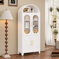 thumbnail image 2 of 73" Tall Metal Arched Kitchen Pantry Cabinet in Elegant Design Featuring Durable Adjustable Shelves and Storage, 2 of 12