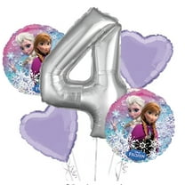 Anagram 34"/18"/19" Birthday Party 4th Frozen Balloons Foil, Multicolored, 5 Count
