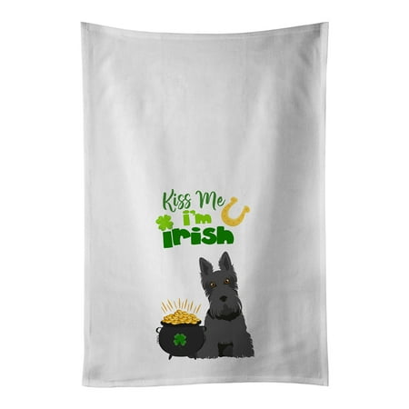 

Caroline s Treasures WDK4897WTKT Black Scottish Terrier St. Patrick s Day White Kitchen Towel Set of 2 Dish Towels 19 X