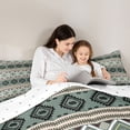 thumbnail image 6 of Feelyou Hippie Tribal Aztec Bedding Comforter Set, Green Retro Abstract Twin Comforter Sets, Teens Adult Women Men Reversible Bedding Set, Luxury Bedroom Decor, 2-Piece, 6 of 9