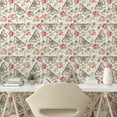 thumbnail image 2 of Ambesonne Vintage Spring Peel & Stick Wallpaper for Home, Moths Floral Print, 13"x72", Dark Pink Sepia and Grey, 2 of 5