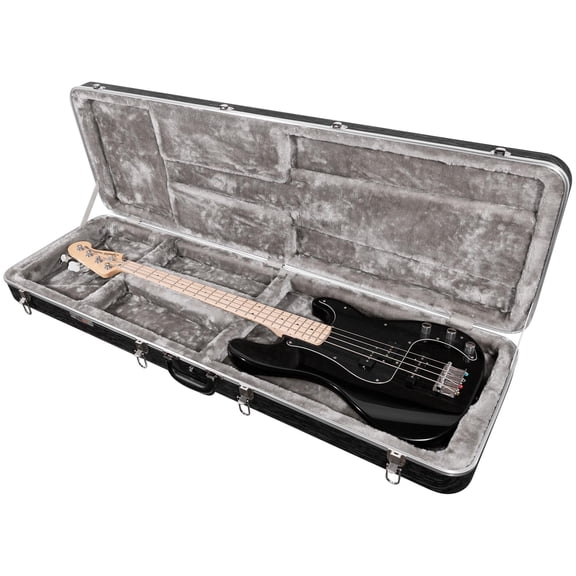 Gearlux Deluxe ABS Bass Guitar Case, Fits Fender Precision/Jazz Bass and More with Exterior Lock and Key, Interior Accessory Compartment, and Plush Interior Padding