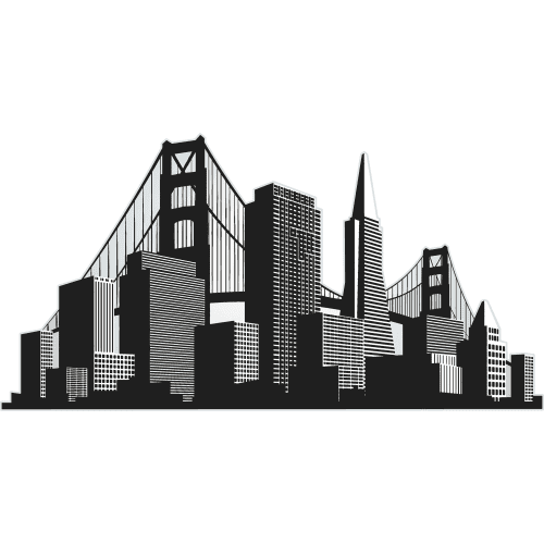 SP13380 San Francisco Skyline Silhouette Cardboard Cutout Standee Standup