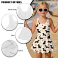 thumbnail image 6 of Xixirimido Dachshund Dog Bone Paws Print Modest Girls’ Swimwear One Piece – Hawaiian Skirted Bathing Suit with Built-in Shorts, Sleeveless UPF 50+ Swimsuits, 8-9 Years, 6 of 7