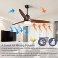thumbnail image 2 of 56 Ceiling Fan Light 6-Speed Remote Energy-saving DC Motor Matte Black, 2 of 8