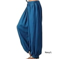thumbnail image 3 of Qarigey Pantalones deportivos de pierna ancha para mujer, pantalones de chándal de baile para gimnasio, ropa de playa, pantalones de Prendas para la parte inferior del cuerpo Azul oscuro L, 3 of 5