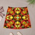 thumbnail image 4 of Colorful Floral Symmetrical Pattern Women's High Waist Skirt Stretchy Casual Mini Skirt, 4 of 8