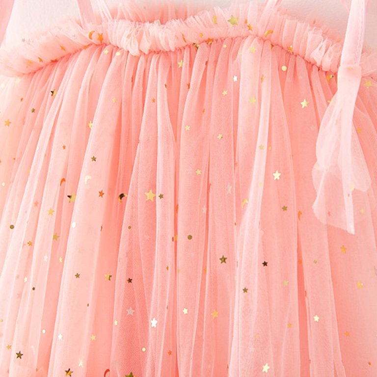 pink mesh star dress Pink Star Mesh Layered Dress