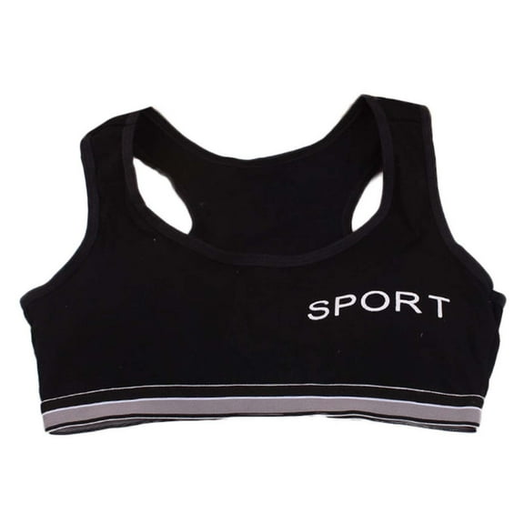 Odeerbi Sports Bras for Girls Racerback Training Bras Kids Underwear Vest Children Underclothes Black
