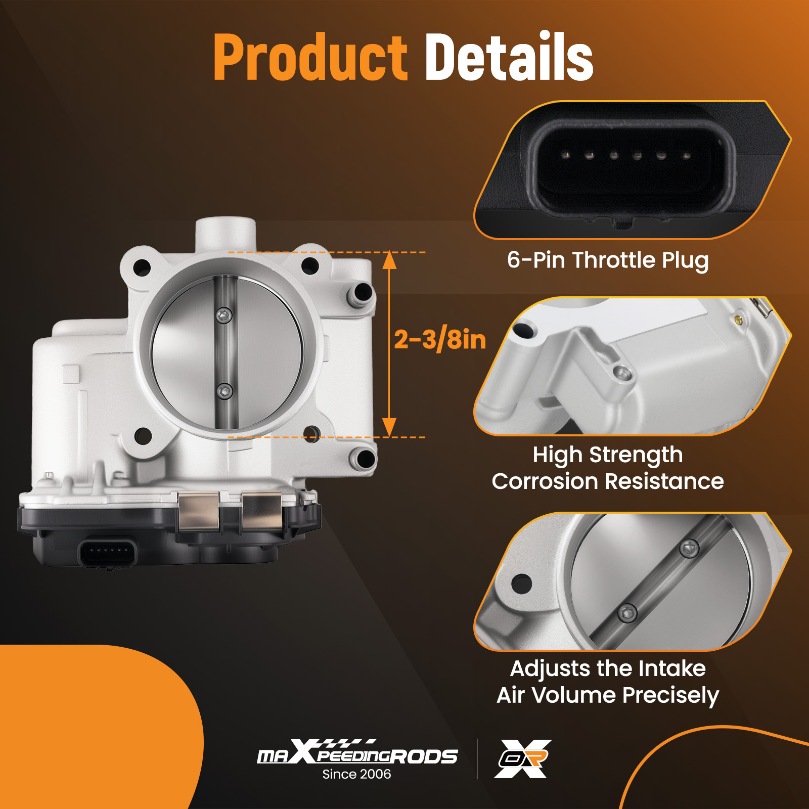 Maxpeedingrods Electronic Throttle Body S20167 for Mazda 3 2007-2013, for Mazda 6 2006-2007, for Mazda CX-7 2007-2012, for Mazda CX-7 2010-2012 L35M13640 L35M13640A