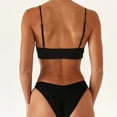 thumbnail image 3 of DPTALR Women Sexy Solid Push Up High Cut Lace Up Halter Bikini Set Two Piece Swimsuit, 3 of 9
