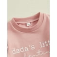 thumbnail image 5 of Valentines Day Baby Girl Outfit 6M 12M 18M 2T 3T Dada's Little Valentine Print Crewneck Sweatshirt Top and Heart Pants Clothes Set, 5 of 8