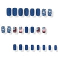 thumbnail image 7 of Uxgjfwu 24Pcs 4th Of July Press On Nails, Patriotic Flag Fake Nails, Short Length Glue On Nails, Independence Day Nail Art Decorations for Easy Manicure, 7 of 7