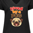 thumbnail image 4 of Inktastic Pug Dog Gifts Women's Plus Size V-Neck T-Shirt, 4 of 5