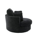 thumbnail image 2 of 42" Swivel Sofa Chair with 3 Pillows, 360 Degree Swiveling Round Sofa Accent Upholstered Barrel Chair with Armrest and Backrest for Living Room Bedroom, Easy Assembly, Black, 2 of 7