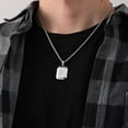 thumbnail image 3 of Initial A-Z Necklace for Men,Stainless Steel Square Letter Pendant Chain for Mens, 20+2 Inch, 3 of 6