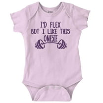 I'd Flex But I Like This One Piece Baby Bodysuit Jumper Boys Brisco Brands