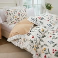 thumbnail image 4 of Move Over Flower Duvet Cover Set King Ruffle Bedding Set Botanical Floral Pattern Bedding Microfiber No Filling, 4 of 8