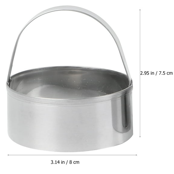 3Pcs Classic Stainless Steel Round Biscuit Cutter Circle Cookie Cutters Pastry Dough Cutter with Handle (Plain Edge)