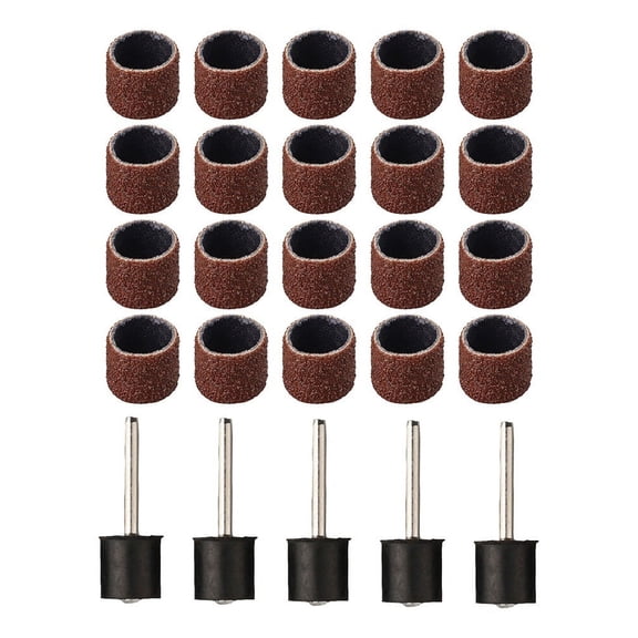 25Pcs Set Sanding Drums Kit Sanding Band 40-320 Grit Rotary Grinding Head For Metal Deburring Polishing Abrasive Tools 320 Grit Smile Home