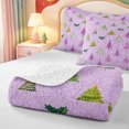 thumbnail image 4 of Manfei Colorful Pink Christmas Quilt Full,Winter Holiday Full Bedspread Sets,3 Pieces,1 Coverlet and 2 Pillowcases, 4 of 7