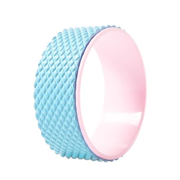 Rodillo de espalda para yoga, suministros portátiles, estiramiento, rueda auxiliar circular suave para pilates, rueda de yoga para fitness de piernas, Azul