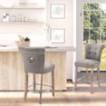 thumbnail image 2 of HOMCOM Counter Height Bar Stools Set of 2 with Button Tufted Back Footrest, 2 of 10