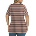 thumbnail image 3 of Tops de Manga Corta de Tamaño Más de las Mujeres, Blusas de Cuello en V Impresas de Verano de Moda para Uso Casual, Diario Y de Fiesta, 3 of 6