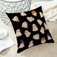 thumbnail image 4 of Halloween Pillow Covers 16x16 Inch Set of 2, Happy Halloween Funny Ghost Pumpkin Decorative Throw Pillowcase Black and White Ghost Cushion Cover for Sofa Couch Living Room Bed Decor, 4 of 6