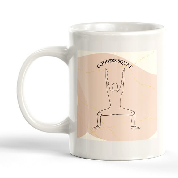 Goddess Squat Pose Yoga 11oz Plastic Coffee Mug
