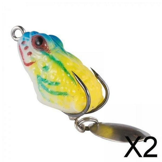 Señuelos de pesca,Señuelo de rana Señuelos Crankbait para pesca de superficie de rana,Señuelos de rana Topwater,cebo de silicona para aparejos de lubina,Señuelos de rana 2 piezas