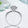 thumbnail image 2 of 1ct Flower AAA Cz Band 925 Silver Women's Engagement Wedding Gift Ring Size 5-10, 2 of 4
