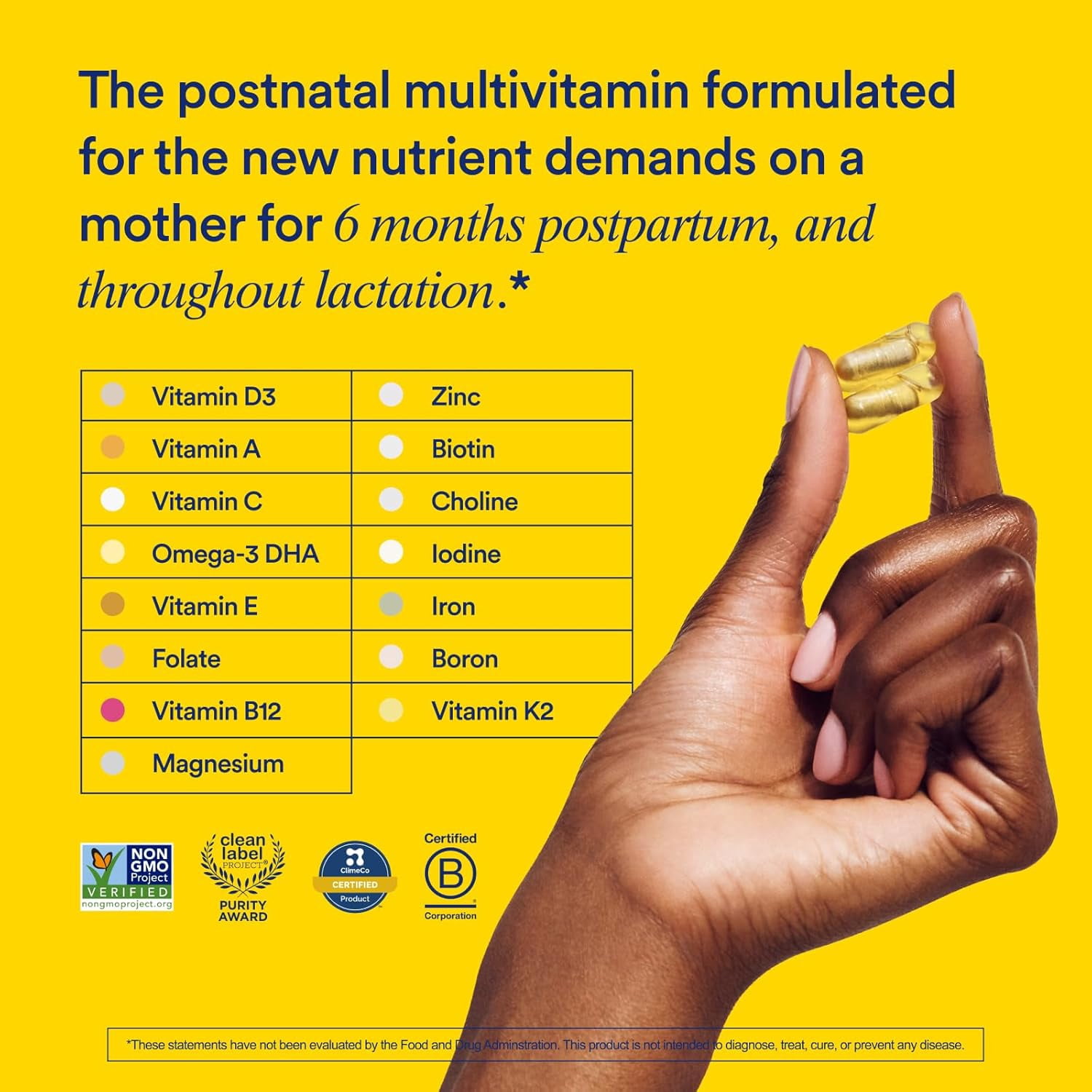 Ritual Essential for Women Postnatal Multivitamin – Postpartum Vitamin with Omega 3 DHA, Vitamins A, C, D3, Zinc, B12, Biotin, Iodine
