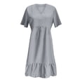 thumbnail image 4 of Vestido de verano holgado para mujer: manga corta, cintura ajustada, fluido, tallas S-XXXL, 4 of 4