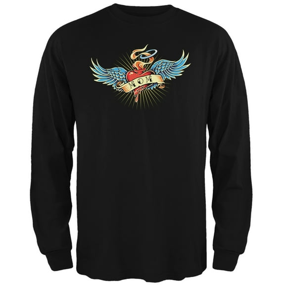 Mother's Day - I Love My Tattoo Mom Black Adult Long Sleeve T-Shirt - Small