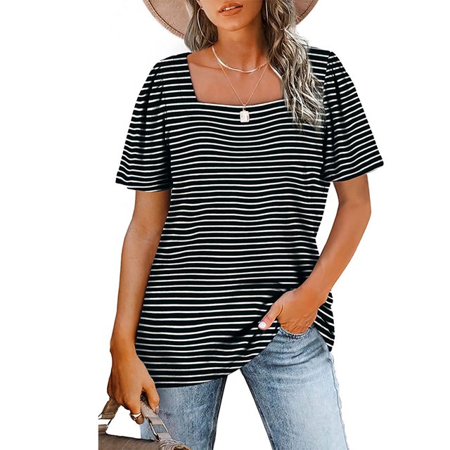Puff Manga Corta, Transpirable, Elegante, Casual, Camisas Sueltas Para Mujeres Para El Hogar Amonsee Otros