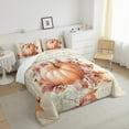 thumbnail image 3 of Manfei Orange Pumpkin Bedding Sets Full with Comforter,Autumn Harvest Duvet Insert,Rustic Farmhouse Leaves Comforter Sets Full Size,Breathable Room Decor,3pcs, 3 of 8
