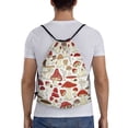 thumbnail image 2 of Kdxio Cartoon Mushrooms Print Drawstring Backpack Bag,Waterproof Draw String Back Sack, Gym Drawstring Bags Swim Bag For Unisex, 2 of 9