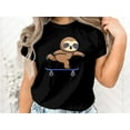 thumbnail image 2 of Skateboarding Sloth Tshirt, Skateboarder Tshirt Gift, Mens Skateboard Shirt, Funny Skateboarding Shirts, Cool Skateboard Lover Gift, 2 of 9