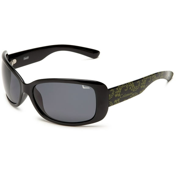 Coleman Women's CC1 6023 Polarized Sunglasses - Black and Green Frame/smoke Lens