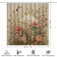 thumbnail image 2 of 4 Piece Bathroom Shower Curtain Sets Bath Mat U-Shaped Floor Mat Toilet Lid Oval Rug Watercolor Flamingo Waterproof Fabric Bath Curtain Paradise Wilderness Nature for Bathtub Decor, 2 of 8