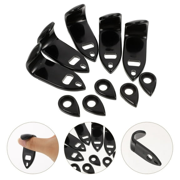 5 Sets Saxophone Thumb Hook Rests Cushions Supports for Alto Tenor Sax Practice Parts Black