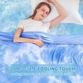 thumbnail image 3 of Teler Cooling Blanket for Hot Sleepers, Lightweight Summer Cold Thin Blankets for Sleeping, Throw Size(50.2"*60.2"), Blue, 3 of 9