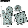 thumbnail image 6 of Black Corgi Kitchen Oven Mitt and Pot Holder Sets 2 Pcs for Baking, Cooking and Grilling, Heat Resistant Up To 392 °F, 6 of 7