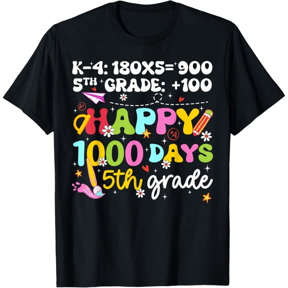 1000 Days Smarter Fifth Grade Teacher 100th Day of School Adult T-shirt