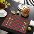 thumbnail image 3 of Set of 6 Classic Checkered Pattern Placemats Machine Washable Durable Linen Table Mats Heat Resistant Wrinkle Free Traditional Plaid Place Mats for Dining Table Kitchen, 3 of 5