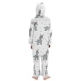 thumbnail image 3 of Soft Big Kids Onesie Pajamas Cozy Loose-Fit Jumpsuits for kids with Pockets for Christmas Lounge & Play Grey Cute Donkeys Pattern, 3 of 8
