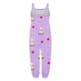 thumbnail image 5 of Rabbit Egg Print Jumpsuit Easter Girls' Romper Purple 4Y-5Y, 5 of 5