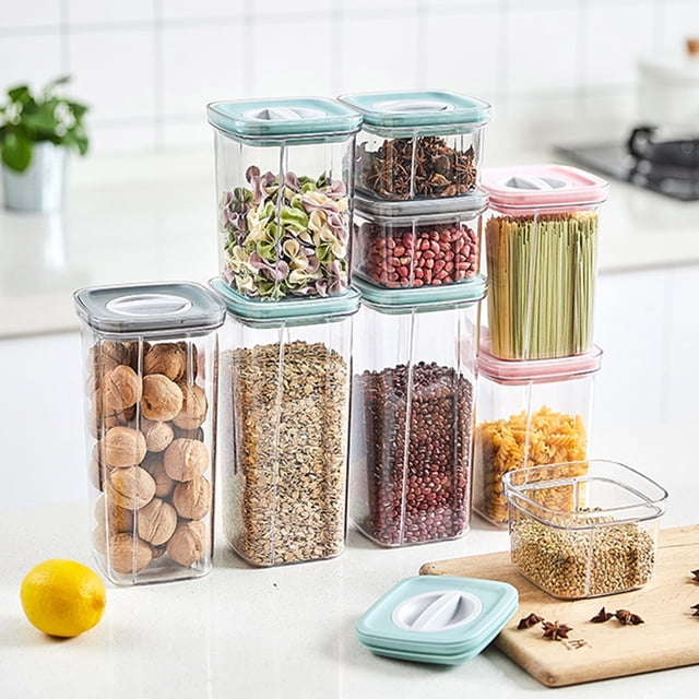 Kitecy Airtight Containers Airtight Food Storage Container Set with Lids Plastic Kitchen Pantry Canister for Cereal Flour Sugar 600Ml , Airtight Containers Pantry Organization Kitchen Canisters